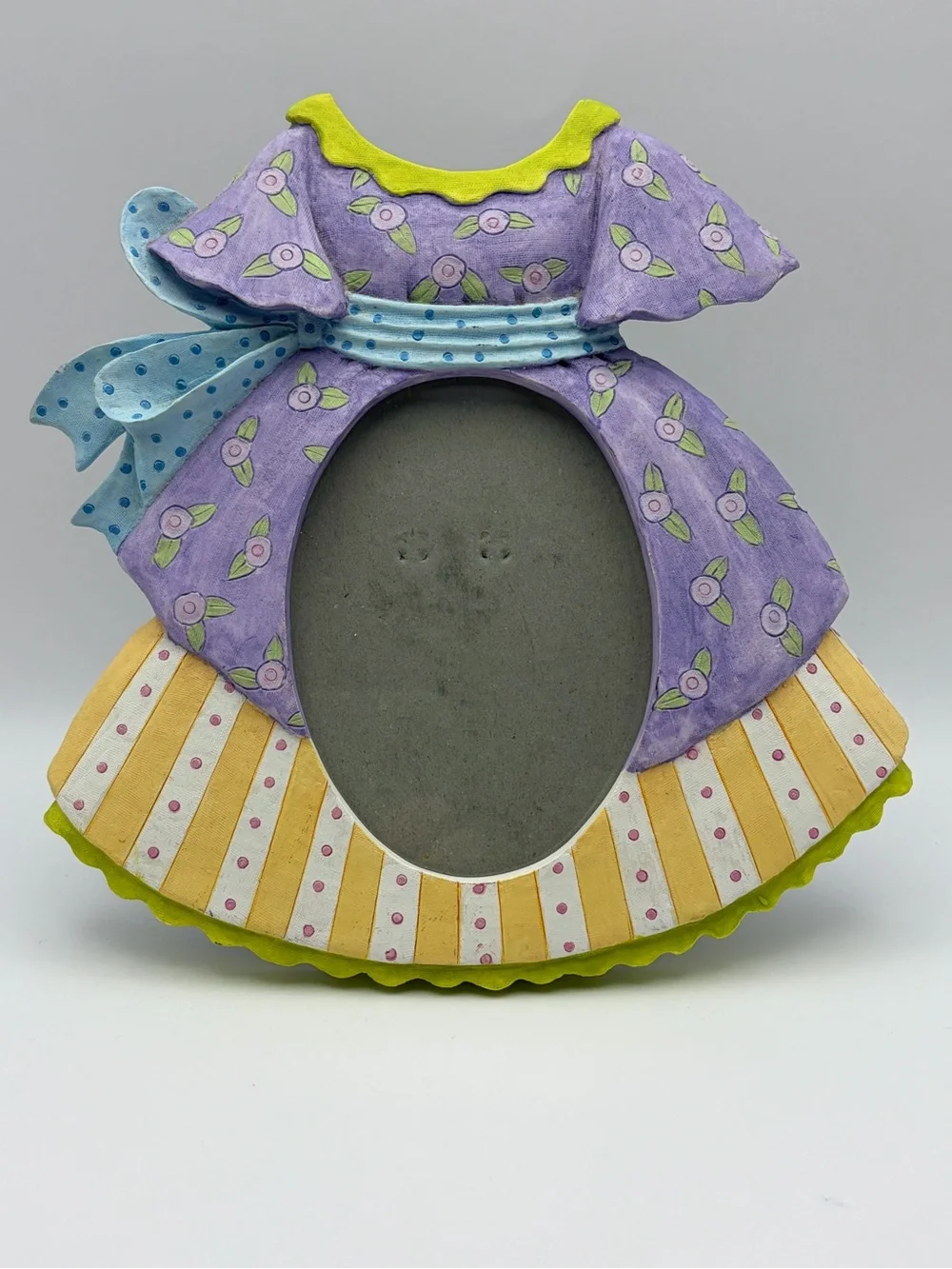 Vintage Picture Frame Flower Dress Oval Photo Approx. 3.5